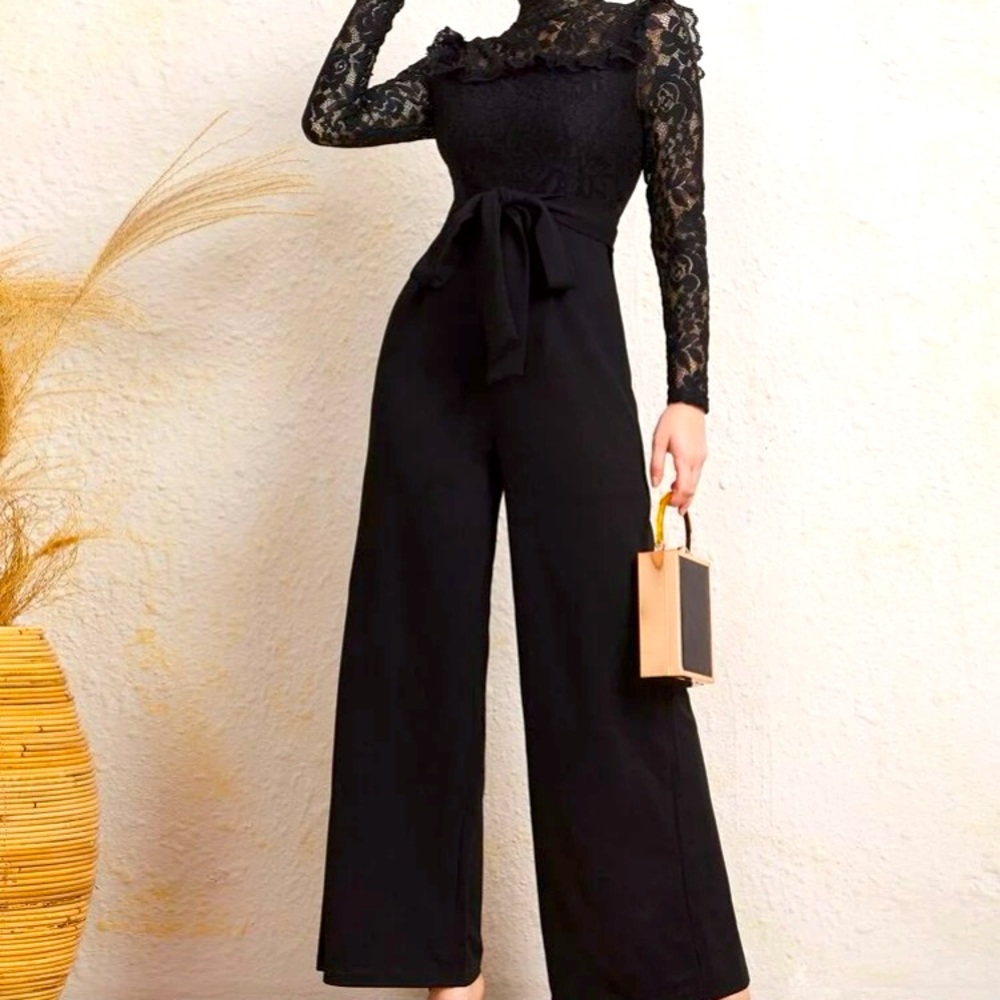NWT Lace mock neck jumpsuit